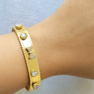 Diamond studded gold bracelet