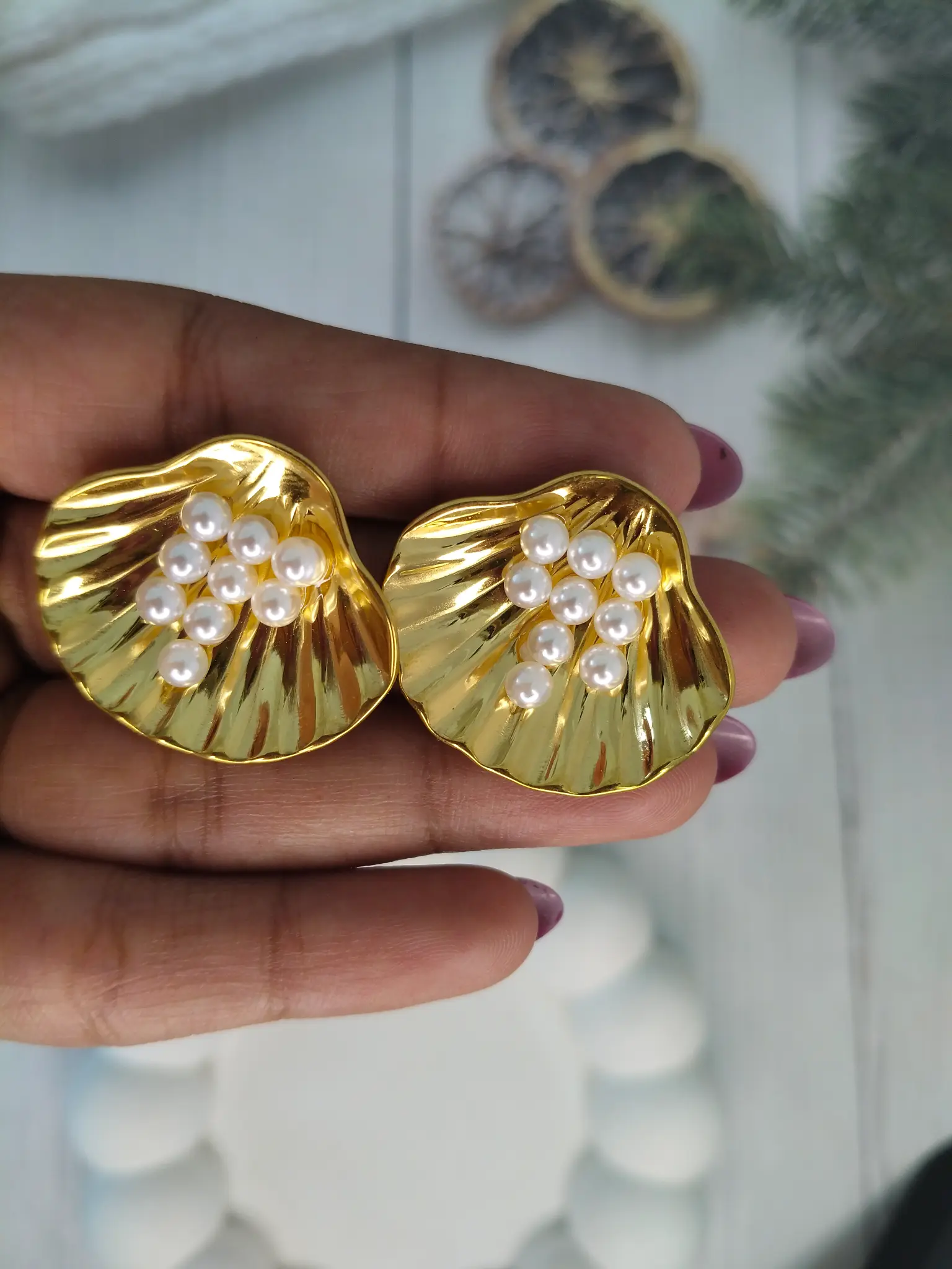 Pearl & Salty Earrings - Anti Tarnish Pearl Jewellery - Image 4