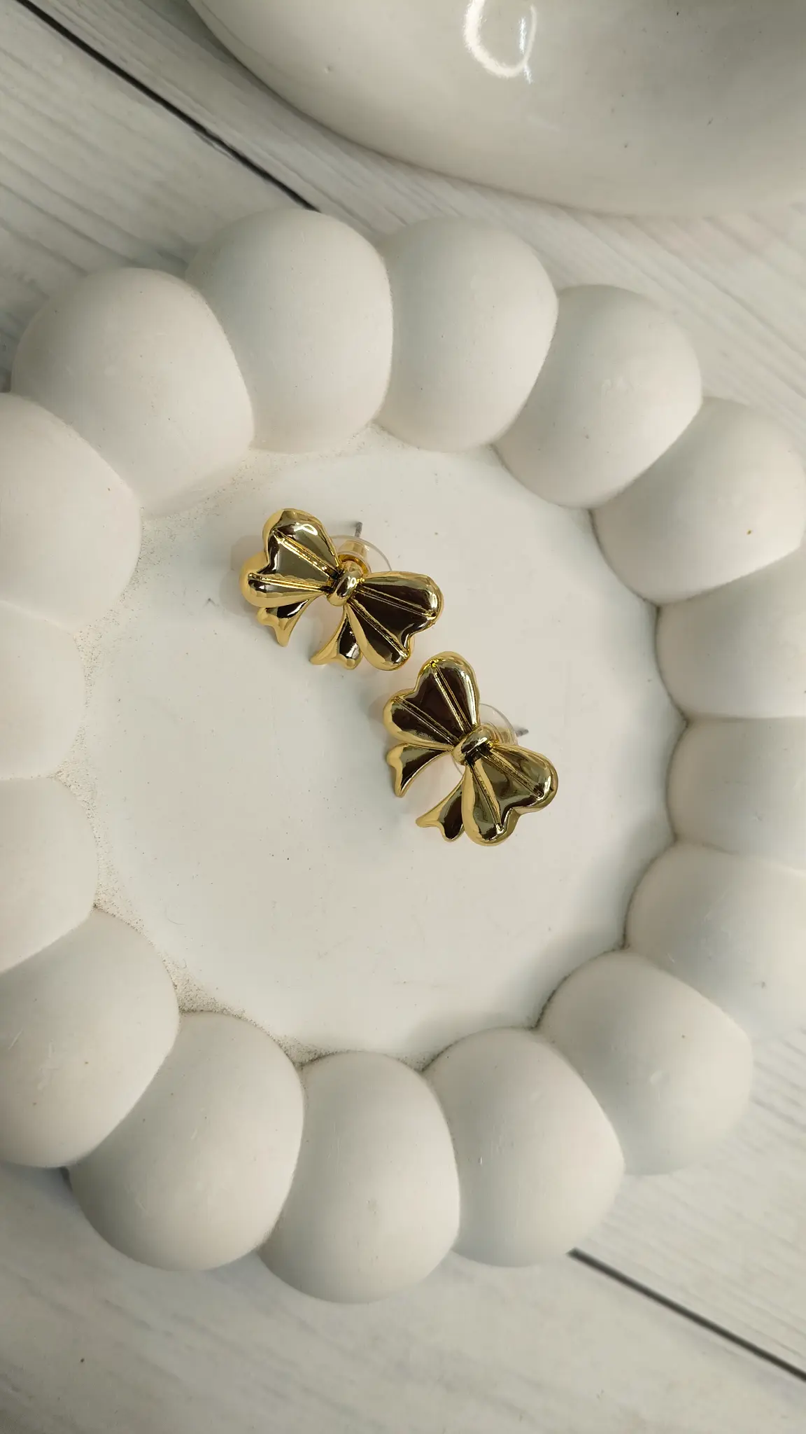 Valentina Bow Studs - Anti tarnish statement studs - Image 4