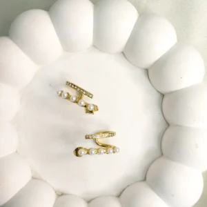 Opaline Pearl Curve Hoops - Statement Studs