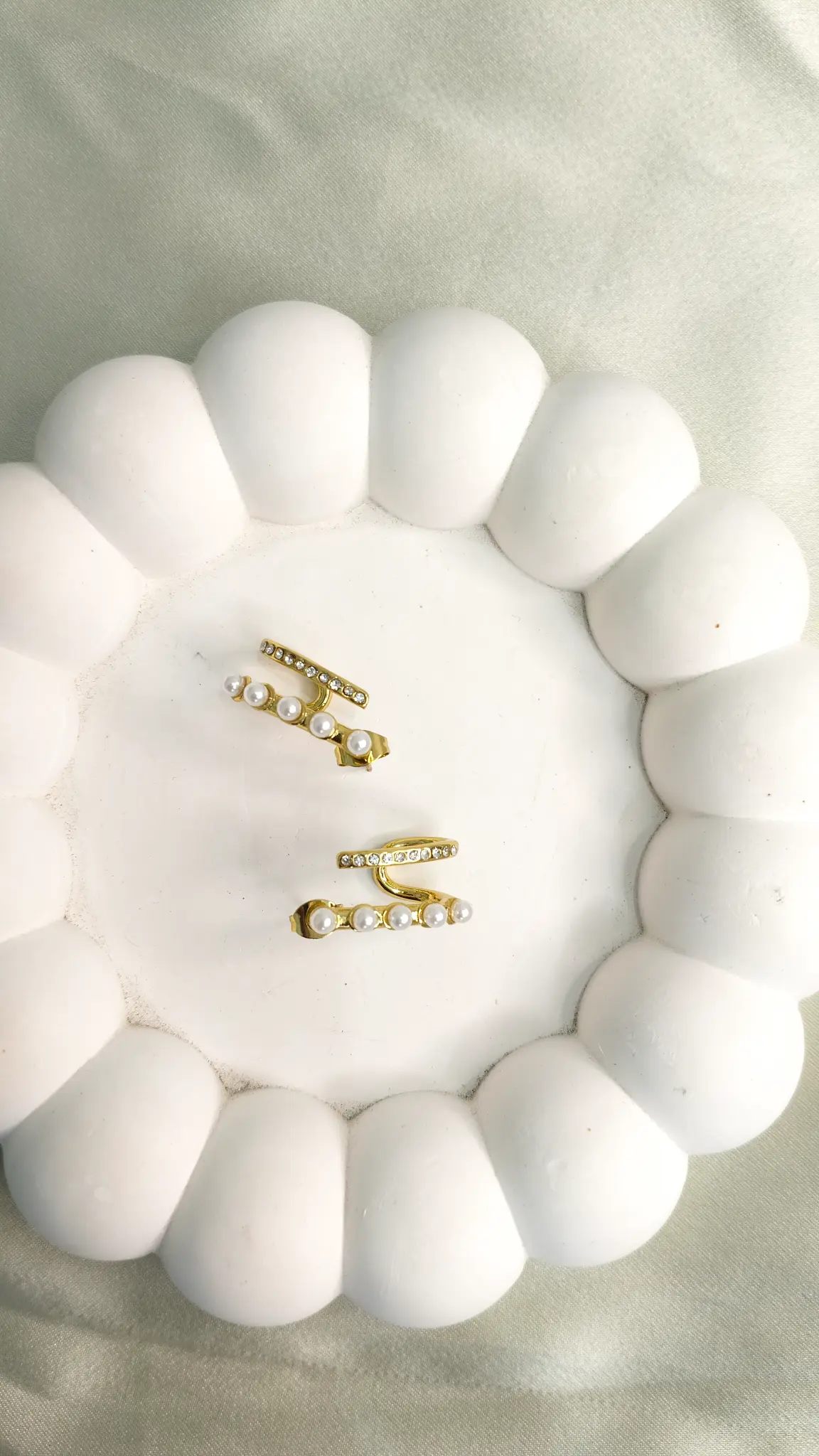 Opaline Pearl Curve Hoops - Statement Studs