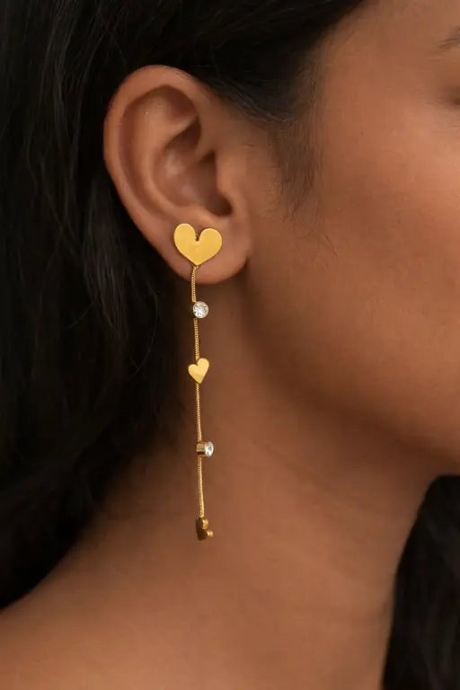 Virelle long drop earrings - Party wear earrings - Image 2