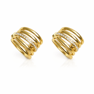 Multi Layer Gold Studs - Anti tarnish Hoops