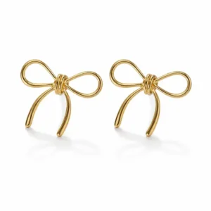 Golden Bow Whisper Studs - Anti Tarnish statement studs