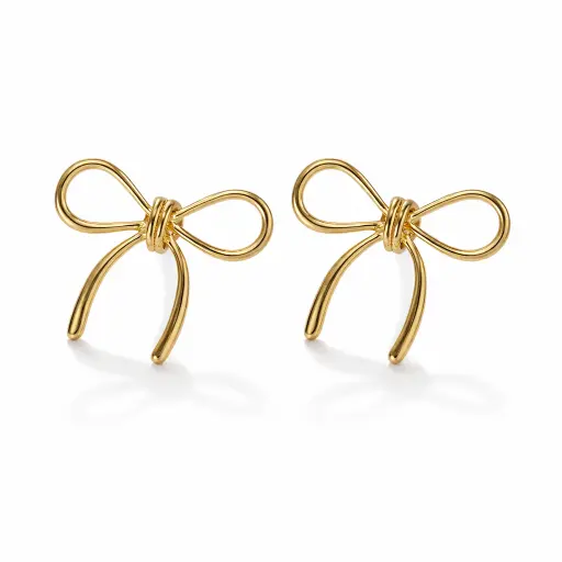 Golden Bow Whisper Studs - Anti Tarnish statement studs