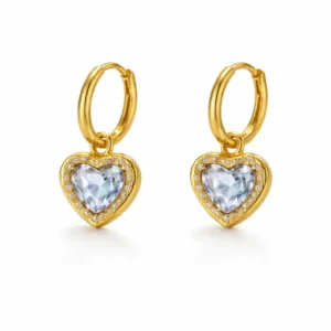 Amora Gold Hearted Earrings - Party wear earrings