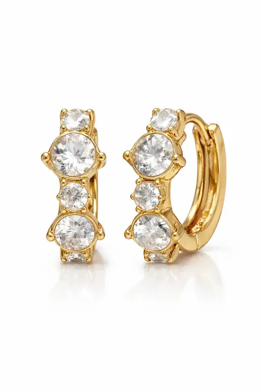 Stellar Trio Gold Hoops - Statement Hoops