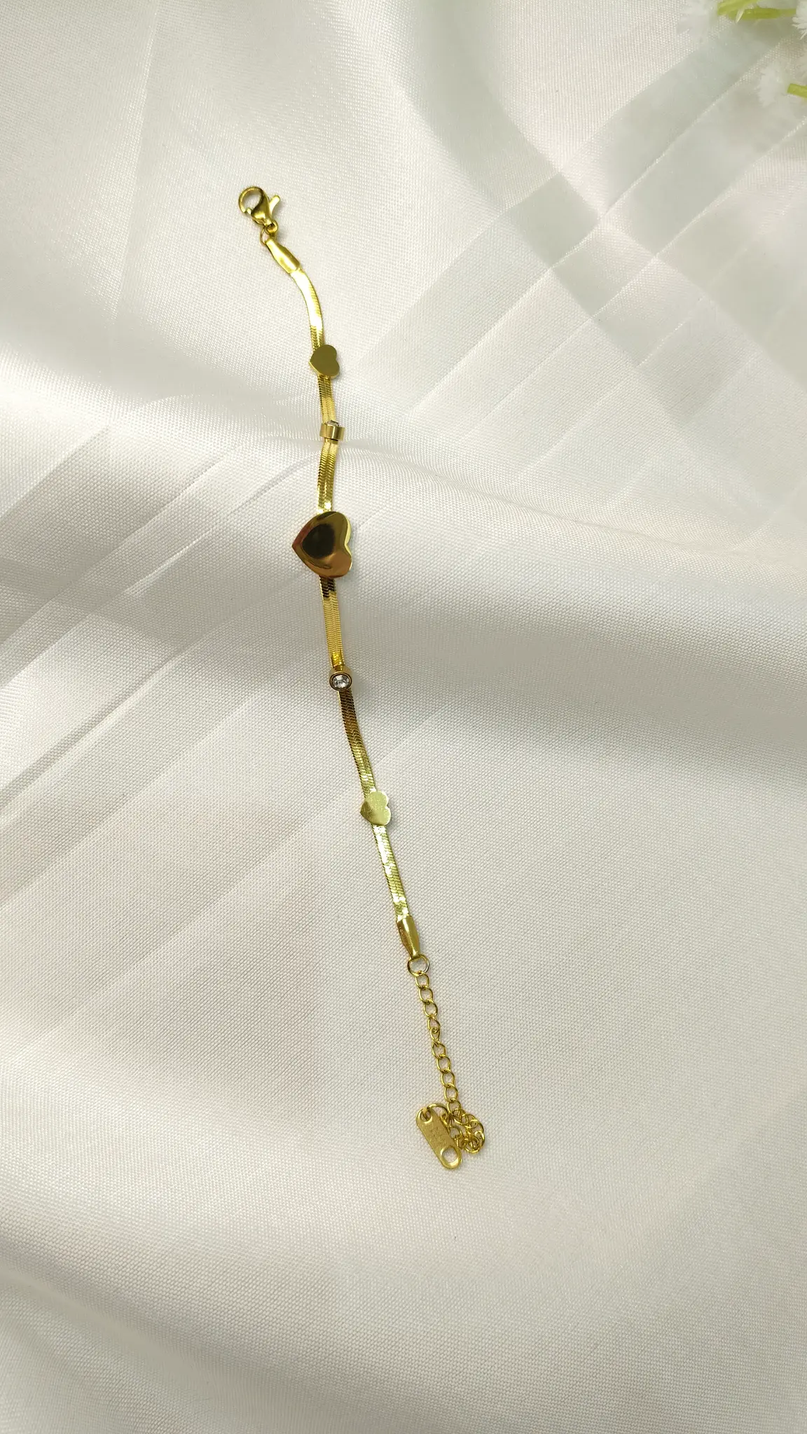 Minimal Heart Anti Tarnish Chain Bracelet - Party wear bracelet