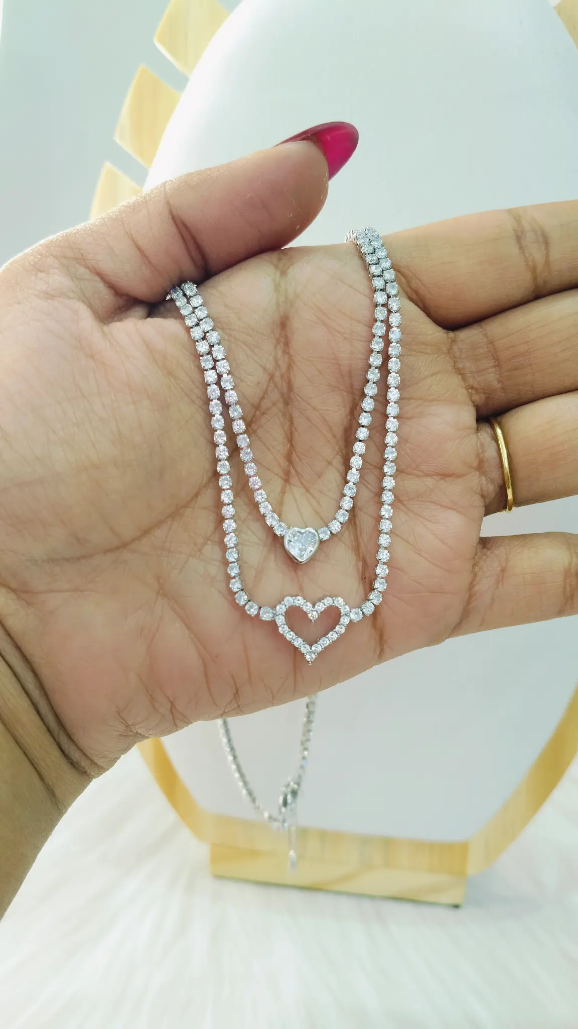 Seraphina Heart Layered Neckchain - Party Wear Neckchain - Image 3