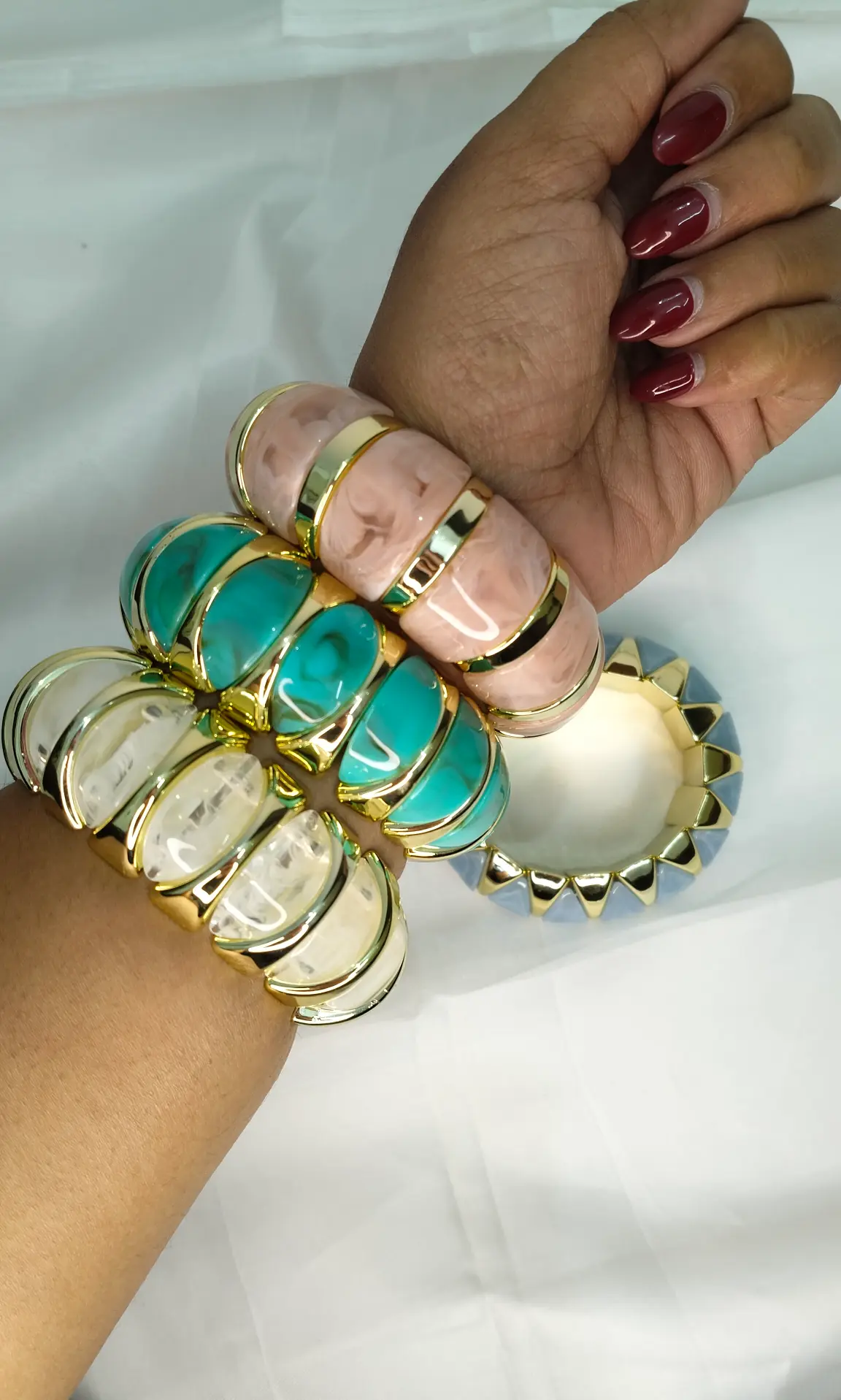 Bubble Pink Resin Bracelet - Luxe Bracelet - Image 3