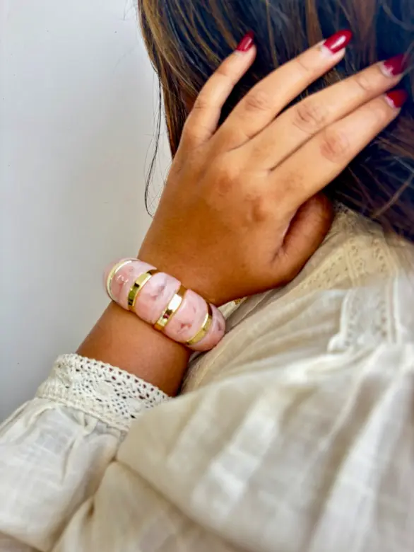 Bubble Pink Resin Bracelet - Luxe Bracelet - Image 5