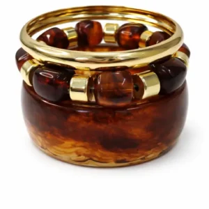 Mocha Glow Luxe Stacks - Statement Stackable Bracelets