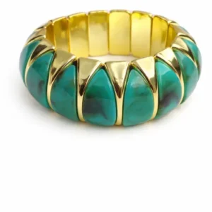 Bubble Green Resin Bracelet - Statement Cuff