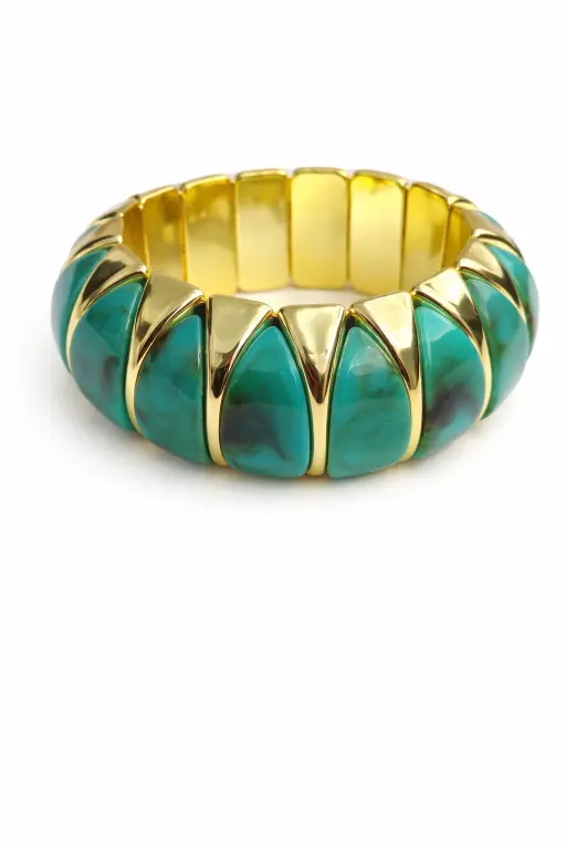 Bubble Green Resin Bracelet - Statement Cuff