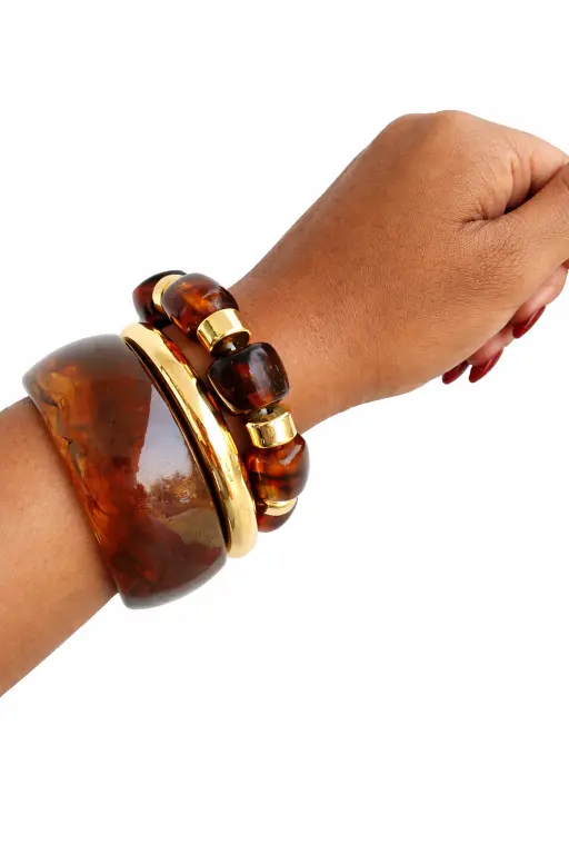 Mocha Glow Luxe Stacks - Statement Stackable Bracelets - Image 2