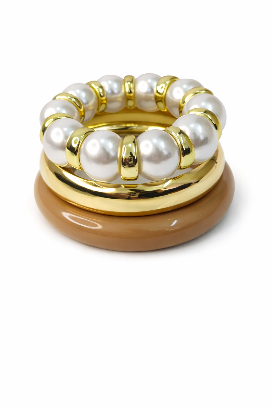 Champagne Pearl Royal Stack - Statement Stackable Bracelets