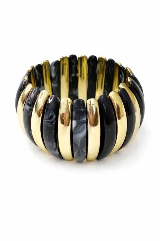 Sleek Black Resin Cuff - Statement Cuff