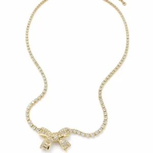 Celestia Bow Neckchain – Elegant Anti-Tarnish Statement Necklace