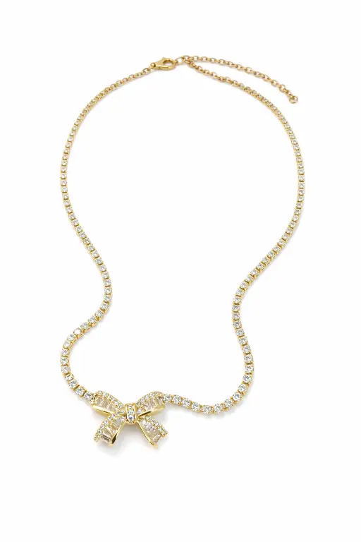 Celestia Bow Neckchain – Elegant Anti-Tarnish Statement Necklace