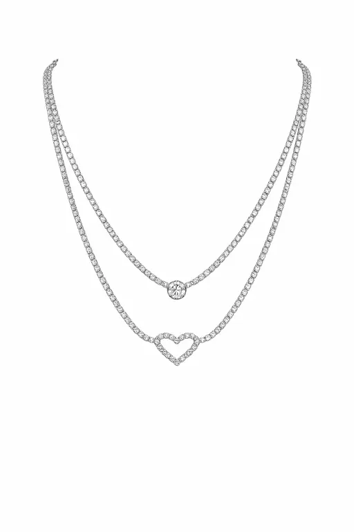 Seraphina Heart Layered Neckchain - Party Wear Neckchain