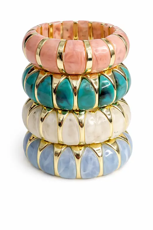 Bubble Pink Resin Bracelet - Luxe Bracelet - Image 2