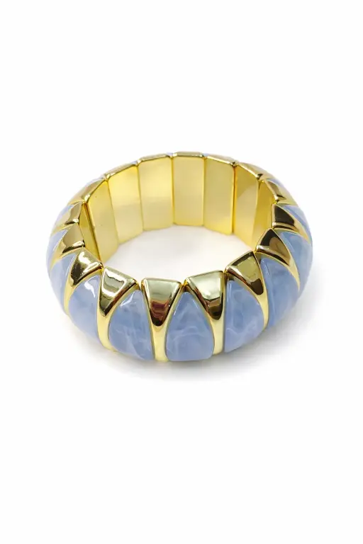 Bubble Blue Resin Bracelet - Statement Cuff